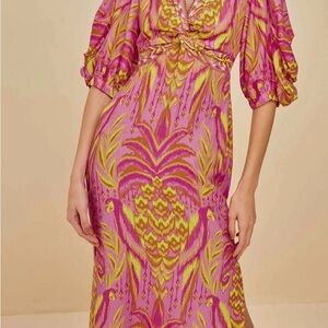 Farm Rio Pineapple Tapestry Midi Dress